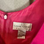 Hot pink linen midi dress Barbiecore Size 4P Photo 2