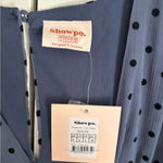 Showpo  Pretty As You Long Sleeve Mini Dress Blue Polka Dot Photo 3