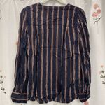 Hinge NWOT Macy’s Navy and Copper Blouse Photo 4