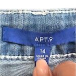 Apt. 9 Womens Blue Denim Mid Rise Cropped Capris Rhinestone Glam Size 14 Photo 6