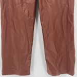 House Of Harlow Brown Faux Leather‎ Tapered Leg Pants Pleated Trousers Size 2 Photo 5