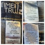 Time and Tru Plus Jeans Straight Leg Distressed High Rise Medium Wash Size 16 Blue Photo 4