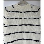 Madewell  Stripe Textured Cotton Sweater Bright Ivory Navy Size XS NWT Crewneck Photo 11