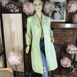 EXPRESS COTTON GREEN & BLUE FLORAL PRINT TRENCH JACKET (M) Photo 2