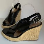 American Eagle Espadrille Platform Shoes Women’s Black Wedge Sandals Size 9 Photo 2