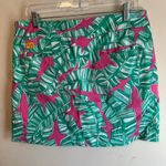 Loudmouth Golf Fairway Classic Underwater Palm Pink Sharks Skort Size 10 Green Photo 2