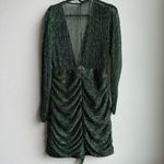 Hello Molly  Dance Show Lurex Deep V Party Holiday Green Dress Size Medium Size 8 Photo 5