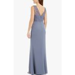 Adrianna Papell  Lace Illusion Gown Women's 2 Dusty Blue Sleeveless V-Neck NWT Photo 1