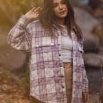 Lovers + Friends Revolve Conlee Quilted Shacket Pink Purple Size Medium Photo 12