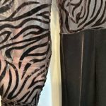 Vintage! Velvet Brown Sheer Zebra Stripe Print Bandeau Long Sleeves Jumpsuit Photo 6