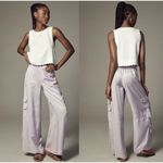 Anthropologie By Palazzo Utility Pants Cargo Wide Leg Lilac Purple Pull On Sz 10 Photo 1