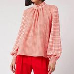 Stine Goya Eddy Plaid Blouse in Red Size M Photo 0