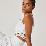 Anthropologie NWT  Raissa White Lace Floral Crop Top Photo 1