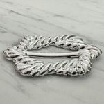 Vintage Metallic Silver Scarf Slide Shirt Tie Bar Belt Buckle Photo 4