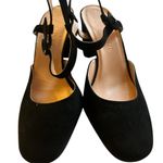 J.Crew  size 7.5 black suede leather ankle strap pumps shoes Photo 1
