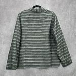 Easy Spirit  Gray Stripe Button Metallic Long Sleeve Coat Jacket Large Photo 1