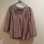 Universal Threads Universal Thread Plaid V-Neck Women's Top Size Large Photo 1