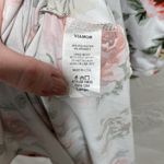 White floral print boho long sleeve midi dress size large Photo 4