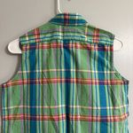 Ralph Lauren Polo Sport  Green Plaid Sleeveless Button Down Shirt Size 6 Photo 7