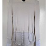 Theory  Mikaela Layered Top in Cream/White Size Small Photo 2