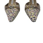 Manolo Blahnik  Floral Print D’Orsay Heels Crystal Buckle Pumps EU 37.5 Photo 2