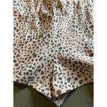 Cream & Gray Animal Print Strapless Romper with Drawstring Waist Photo 9