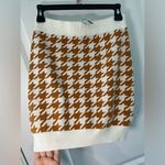 Papaya NWT Stretchy Soft Houndstooth Lined Mini Skirt in White-Toffee Sz Medium Photo 5