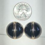 Sarah Coventry Elegant Vintage Navy Blue and Gold Tone Earrings Photo 3