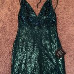 Lulus ‼️ Time to Dazzle Teal Sequin Backless Mini Bodycon Dress‼️ Photo 3