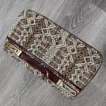 Vintage Brown Pattern Woven Purse Hand Bag Clutch Photo 5