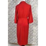 NWT Naif Red Faux Wrap Dress Midi Elastic Waist Tie Belt 3/4 SleeveSize M Size M Photo 4