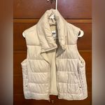 Old Navy  Light Tan Fleece-Lined Puffer Vest | Size Large Photo 1
