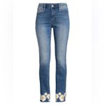 Driftwood  Colette Daisy Embroidered Straight Leg Jeans Size 30 in Light Wash Blu Photo 3
