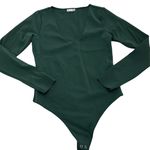 Good American Bodysuit Womens Large Dark Pine Green Scuba Scoop Neck Photo 1