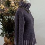 Paraphrase  Women Sweater M Turtleneck Purple Long Sleeve Cropped 100% Lambwool Photo 6