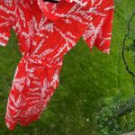 DKNY tigerlily bright shirt dress button up cotton Sundress Size 4 midi Photo 6