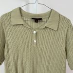 TRUTH BY REPUBLIC sz M Green Knit Polo Shirt Short Sleeve Preppy Minimalist Photo 1