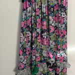 Vtg 80s Sunset Joi Lee Multicolor Floral Satin Georgette Midi Dress Resortwear Pink Size undefined Photo 6