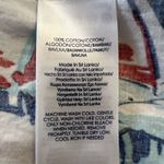 CHAPS Shirt Women XL Petite Red White Blue Umbrella Print Button Up Picnic Beach Photo 7