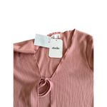 Elodie Pink Ribbed Long Sleeve Tie-Front Crop Cardigan Sweater Top Size S NWT Photo 8