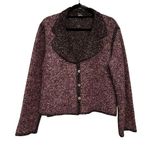 Adri New York Boucle Wool Blend Sweater Cardigan Size L Photo 0