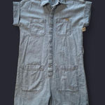 Ariat NWT  Women’s Denim Herringbone Romper Size Small Blue Short Sleeve Photo 0