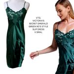 Victoria's Secret VINTAGE ‎ 90'S Y2K EMERALD JEWEL TONE SLIP MIDI DRESS X SMALL Photo 1