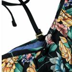 Time & Tru NEW Womens Black Floral Swimsuit Bikini Ruffle Lace Off Shoulder M Photo 10