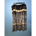 Emma James VTG Crushed Velvet Maxi Skirt Witchy Brown Whimsigoth Cottage Core Size 16 Photo 1