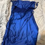 SheIn Blue Satin Mini Dress Photo 7