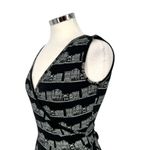 Effies Heart Cityscape Print Faux Wrap Dress Black White Size Small Photo 2