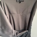 ZARA Strapless Gray to Black Ombre Formal Special Occasion Ruched Maxi Dress Photo 7