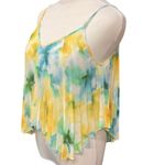 MISA Los Angeles Misa Noemi Top Citron Watercolor V Neck Sleeveless Pleated Chic Blouse Sz M NWT Photo 4