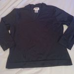 Talbots womens black Medium Petite long sleeve rayon blend vneck shirt. Photo 0